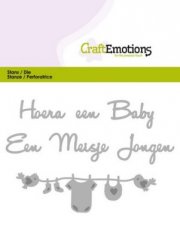 CED115633/0305 Craftemotions die Hoera een baby