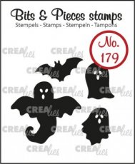 CSCRLBP179 Clear stamp crealies Bits & pieces Spook en vleermuis