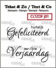 CSCRLTZDFJ01 Clear stamp crealies Jarig DFJ01