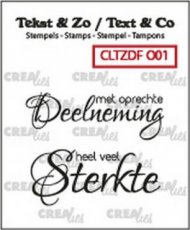 CSCRLTZDFO01 Clear stamp crealies Tekst Overlijden O01