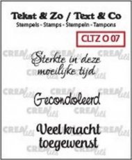 CSCRLTZO07 Clear stamp crealies Tekst Overlijden O07