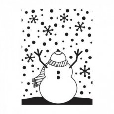 DE1216-65 embossingfolder Snowman arms up